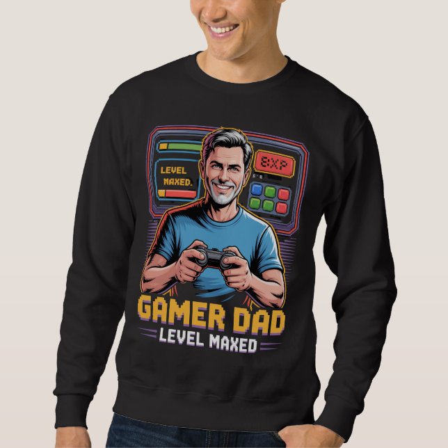 Gamer Dad Tshirt Level Maxed for Video Game Lovers (Devant)