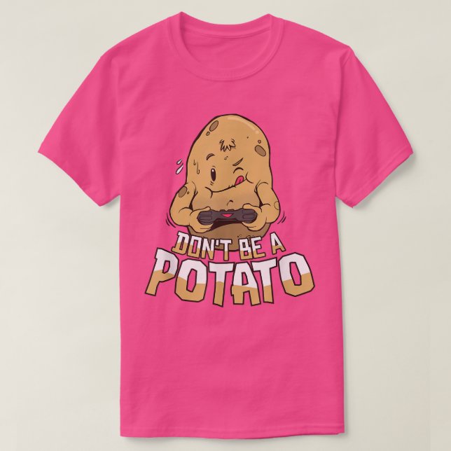 Gamer Funny Cute Potato Video Games T-Shirt (Design devant)