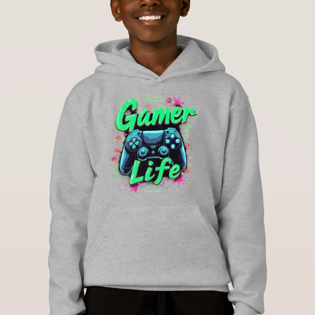 "Gamer Life T-Shirt - Cool, Retro & Jeu tendance (Devant)
