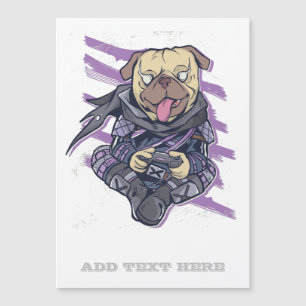 Gamer Pug Ninja Neon Look Teens Graphic