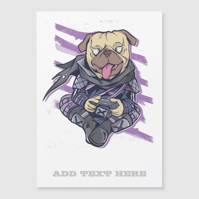 Gamer Pug Ninja Neon Look Teens Graphic (Devant)