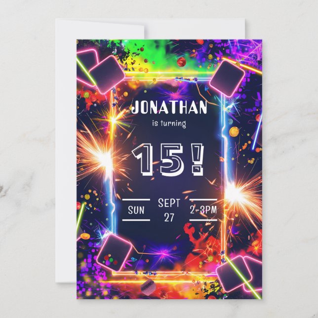 Gaming Video Custom Age Birthday Invitation (Devant)