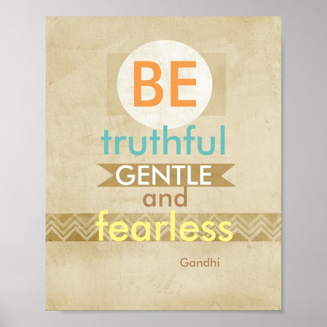 Gandhi affiche motivation citation sépia affligé (Devant)