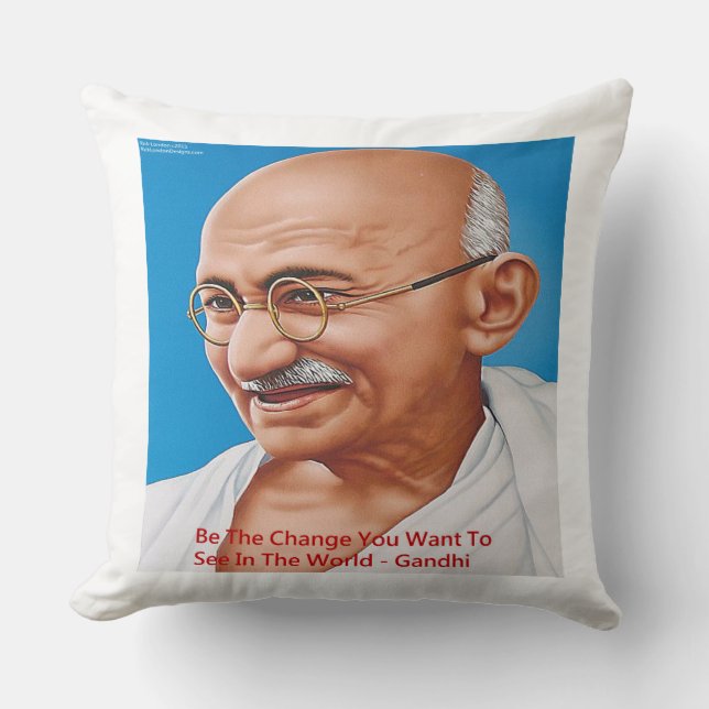 Gandhi & Be the Change Cote Jumbo Cotton Coussin (Recto)