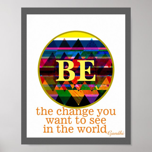 Gandhi citation affiche de motivation être le chan (Devant)