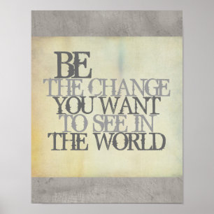 Gandhi citation be the change poster shabby chic