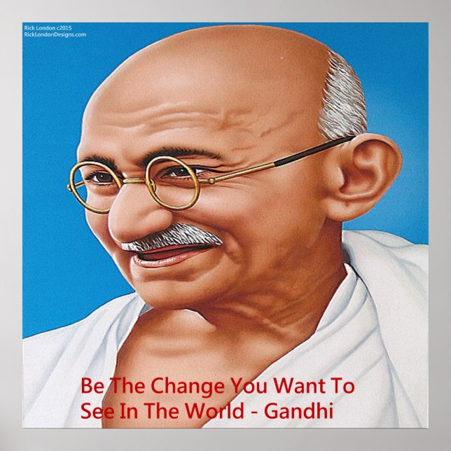 Gandhi & Citation Poster de changement (Devant)