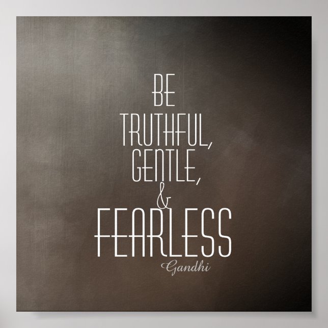 Gandhi citations inspirantes affiche grise (Devant)