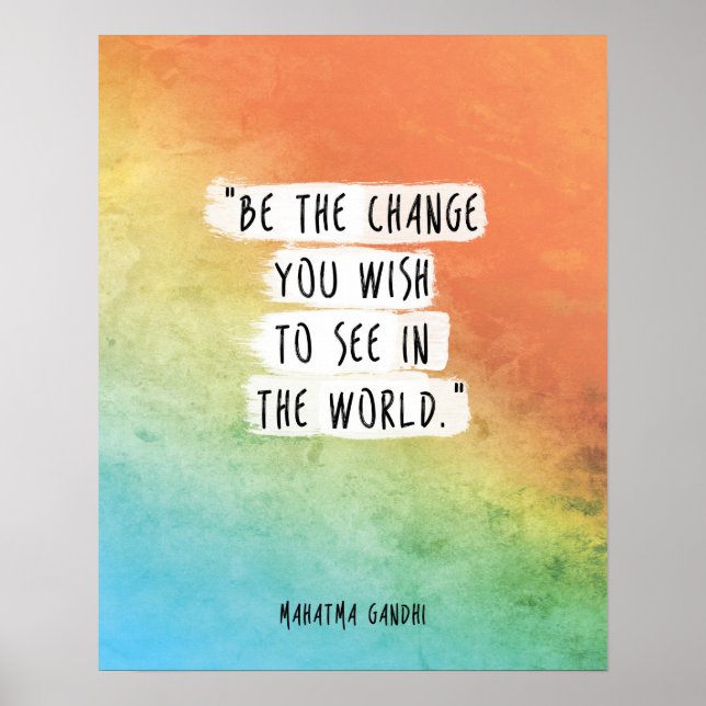 Gandhi Quote Poster Be the change you wish to see (Devant)