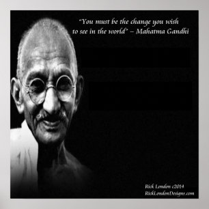 Gandhi Soyez Le Changement Affiche de Citation de