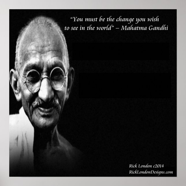 Gandhi Soyez Le Changement Affiche de Citation de  (Devant)