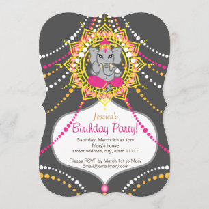 Ganesh Anniversaire fête 5" x 7" carte d'invitatio