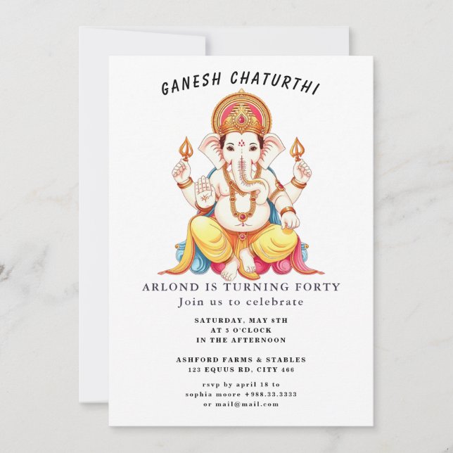 ganesh chaturthi Invitation d'anniversaire (Devant)
