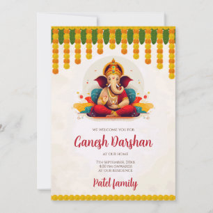 Ganesh Chaturthi invite une carte Ganesh Darshan
