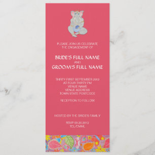 Ganesh Mariage Fiançailles Invitation rose