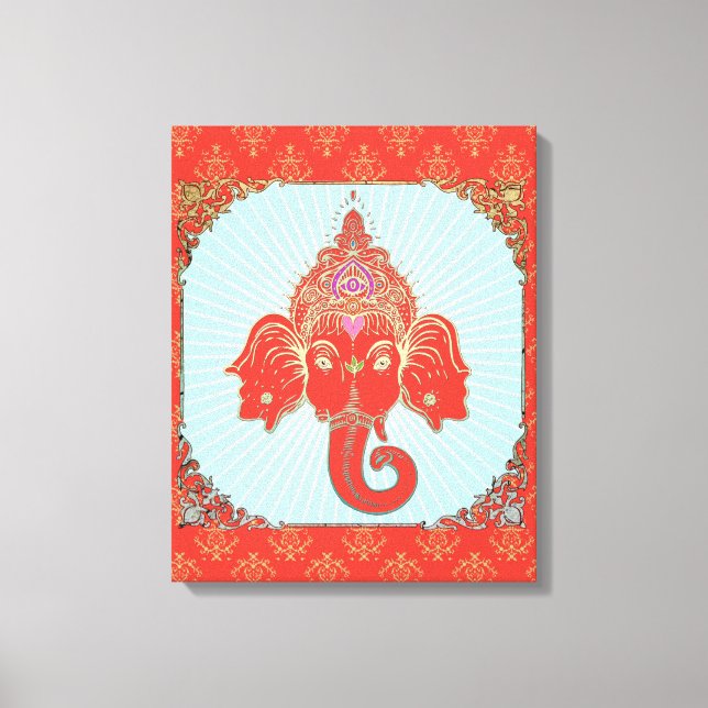 GANESHA Indian God - Toile enveloppée (Recto)
