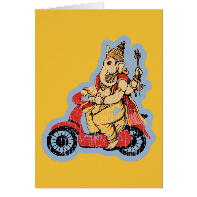 Ganesha montant un scooter (Devant)