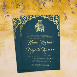 Ganesha Rouge Faire-part de mariage Indien