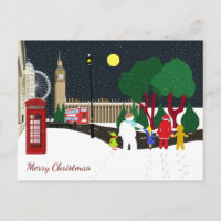 Gang de Noël à Londres Carte postale de vacances