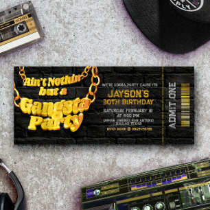 Gangsta Party - Hiphop Thème Billet Invitation