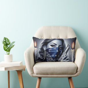 Gangster Girl Hip hop chicano art Throw Oreiller