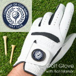 Gant De Golf Personnalisé Nom Ball Marker Bleu Personnalisé<br><div class="desc">Créez votre propre gant de golf et marqueur de balle unique! Un design classique avec une couronne de laurier de victoire, encadrant une balle de golf et un tee. Ce modèle modifiable peut être customisé pour un club de golf, un club de pays, le nom de l'entreprise, un joueur d'équipe,...</div>