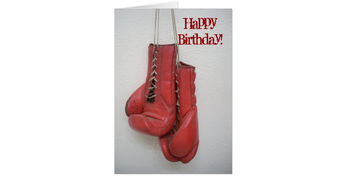 Gants de boxe de carte de joyeux anniversaire | Zazzle.fr