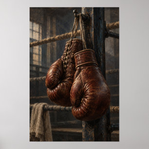 Gants de boxe en cuir vintage décoration murale de