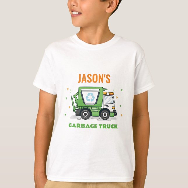 Garbage Truck T-shirts pour enfants fête d'anniver (Devant)