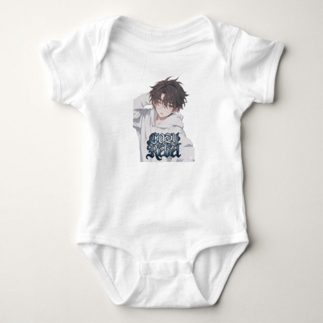 Garçon Anime Rebelle Cozy - Sweat à Capuche Blanc  (Devant)