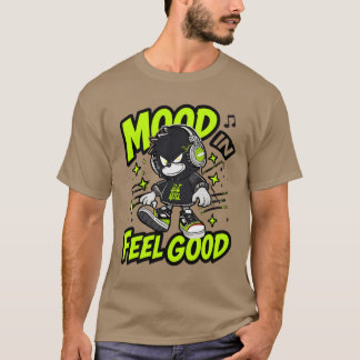Garçon Anime Se Sentant Bien Avec Casque - T-Shirt