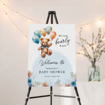 Garçon Bearly Wait Teddy Bear Baby shower Bienvenu