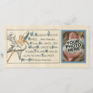 Garçon bébé vintage et Faire-part de naissance de