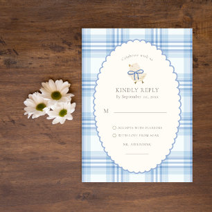 Garçon Carte de réponse aquarelle bleue pour béb