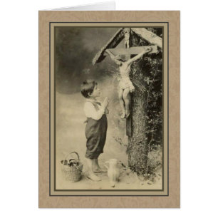 Garçon de bouquet spirituel priant à Jésus