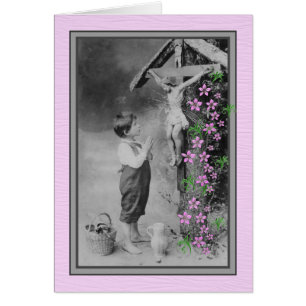 Garçon de bouquet spirituel priant à Jésus