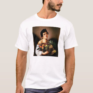 Garçon de Caravaggio avec un panier de T-shirt de