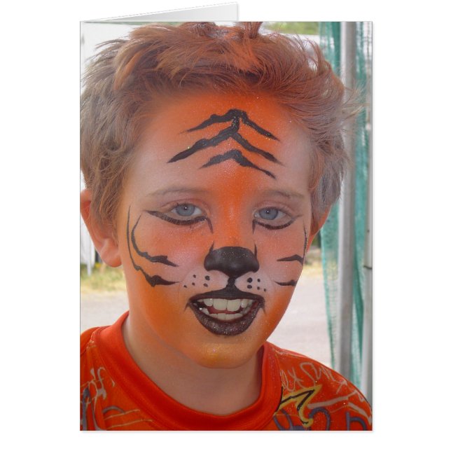"Garçon de masque de tigre " (Devant)