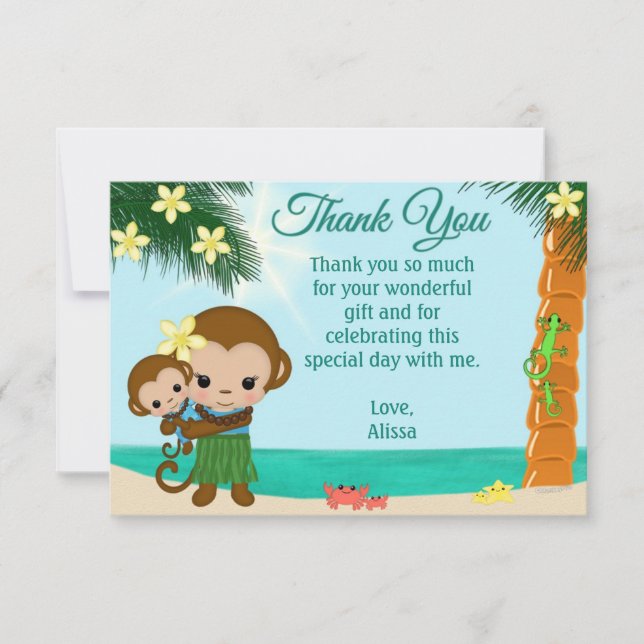 GARÇON de Merci de baby shower de singe de danse (Devant)