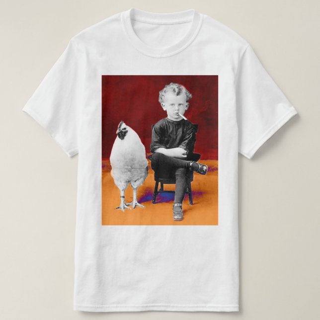 Garçon de tabagisme avec le T-shirt de poulet (Design devant)