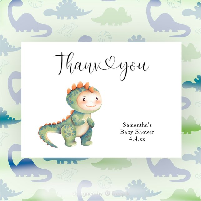 Garçon dinosaure Merci baby shower  (Créateur téléchargé)