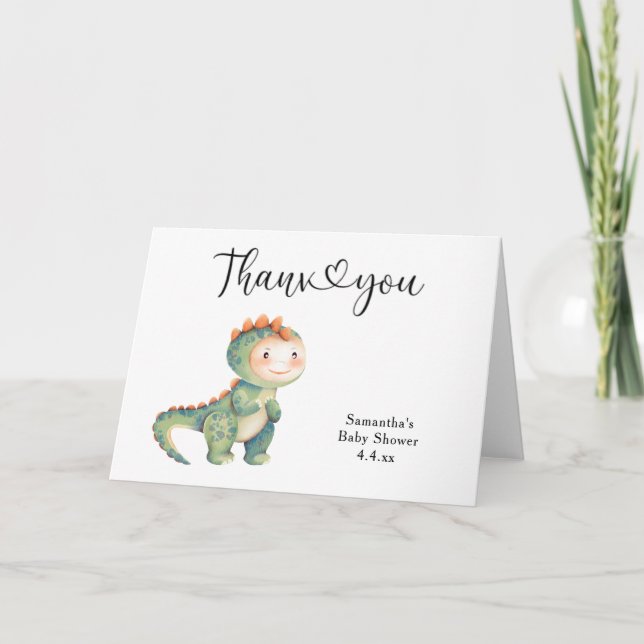 Garçon dinosaure Merci baby shower  (Devant)