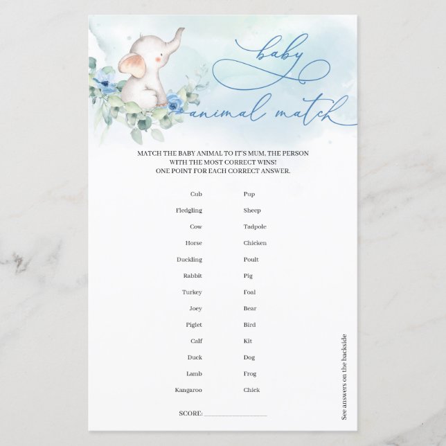 Garçon éléphant Eucalyptus couronne bébé animal Ma (Devant)