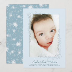 Garçon Faire-part de naissance bleu vintage
