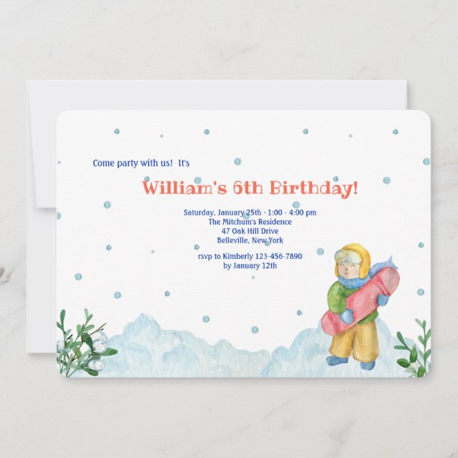 Garçon faisant du sport d'hiver Invitation (Devant)