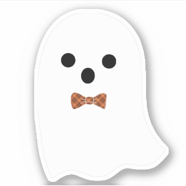Garçon fantôme mignon avec autocollant Halloween n (Devant)