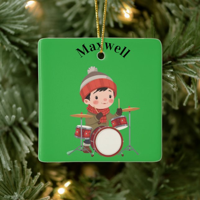 garçon jouant de la batterie Ornement de Noël (Arbre)