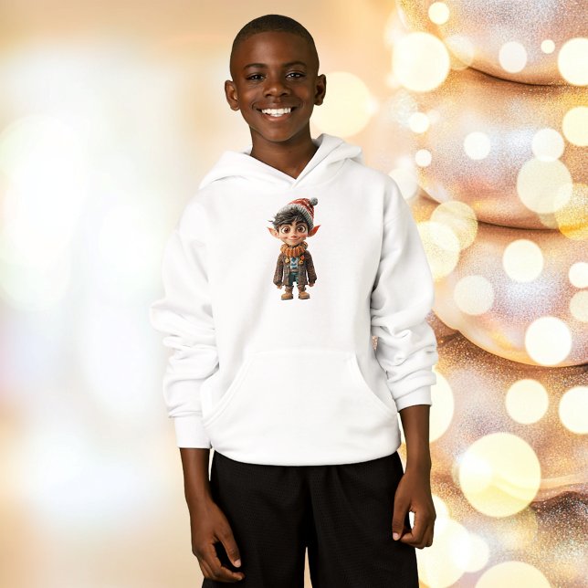Garçon joyeux Sweat - shirt à capuche de Noël Elf  (Créateur téléchargé)