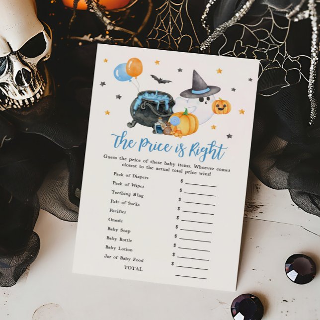 Garçon Little Boo Ghost Le prix est le bon jeu (Ghost Halloween Baby Shower The Price is Right Game)