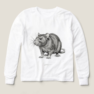 Garçon manches longues croquis de souris réaliste